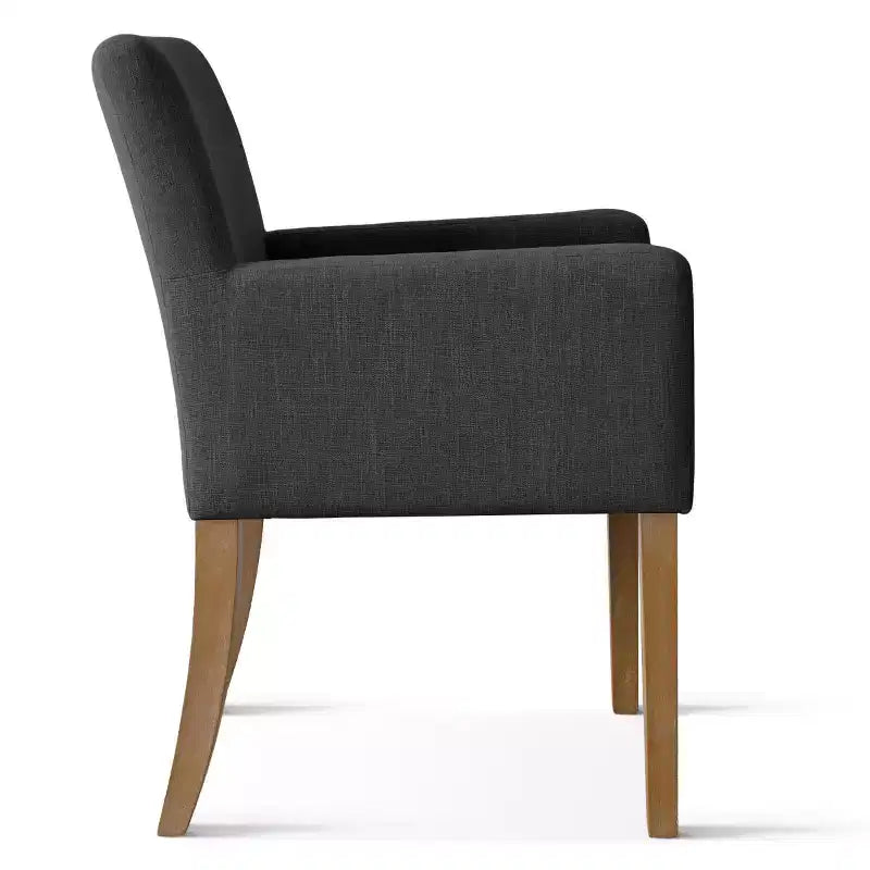 Lot de 2 chaises de salle à manger en lin avec accoudoirs, chaises de cuisine modernes avec pieds en bois, fauteuils pour salle à manger ou salon - Panipeachy