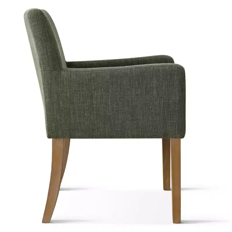 Lot de 2 chaises de salle à manger en lin avec accoudoirs, chaises de cuisine modernes avec pieds en bois, fauteuils pour salle à manger ou salon - Panipeachy