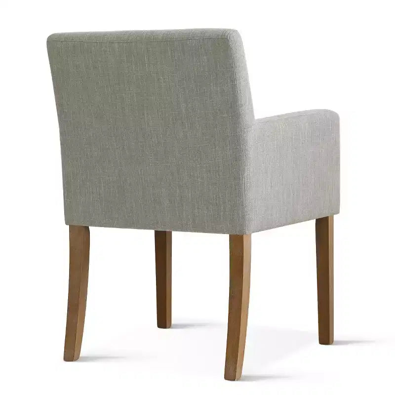 Lot de 2 chaises de salle à manger en lin avec accoudoirs, chaises de cuisine modernes avec pieds en bois, fauteuils pour salle à manger ou salon - Panipeachy
