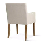 Lot de 2 chaises de salle à manger en lin avec accoudoirs, chaises de cuisine modernes avec pieds en bois, fauteuils pour salle à manger ou salon - Panipeachy