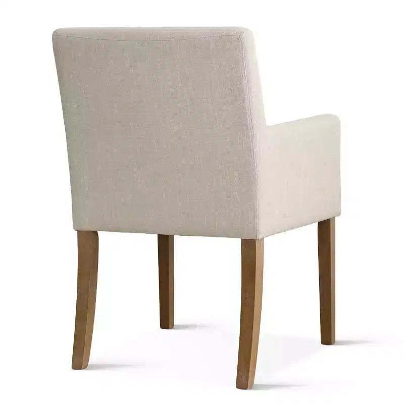 Lot de 2 chaises de salle à manger en lin avec accoudoirs, chaises de cuisine modernes avec pieds en bois, fauteuils pour salle à manger ou salon - Panipeachy