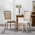 Wood Dining Room Chairs with Back Set of 2, Upholstered Classic Armless Chairs for Kitchen or Dining Room-Panipeachy