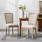 Wood Dining Room Chairs with Back Set of 2, Upholstered Classic Armless Chairs for Kitchen or Dining Room-Panipeachy