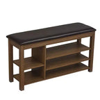Banc à chaussures Homy Casa avec plateau relevable, étagères inférieures réglables et rangement dissimulé, marron