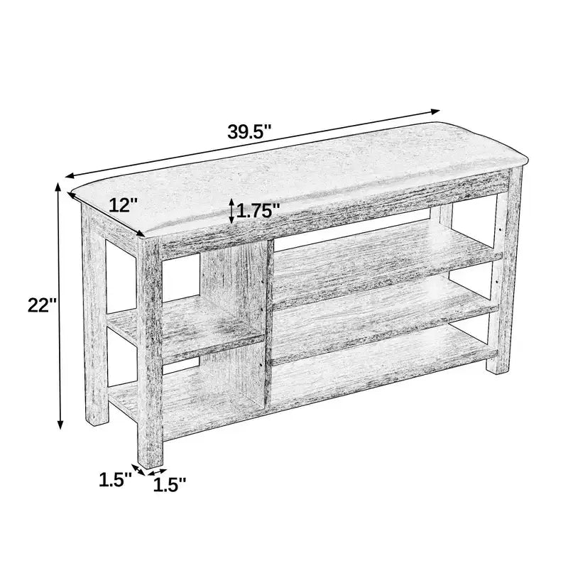 Banc à chaussures Homy Casa avec plateau relevable, étagères inférieures réglables et rangement dissimulé, marron