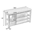 Banc à chaussures Homy Casa avec plateau relevable, étagères inférieures réglables et rangement dissimulé, marron