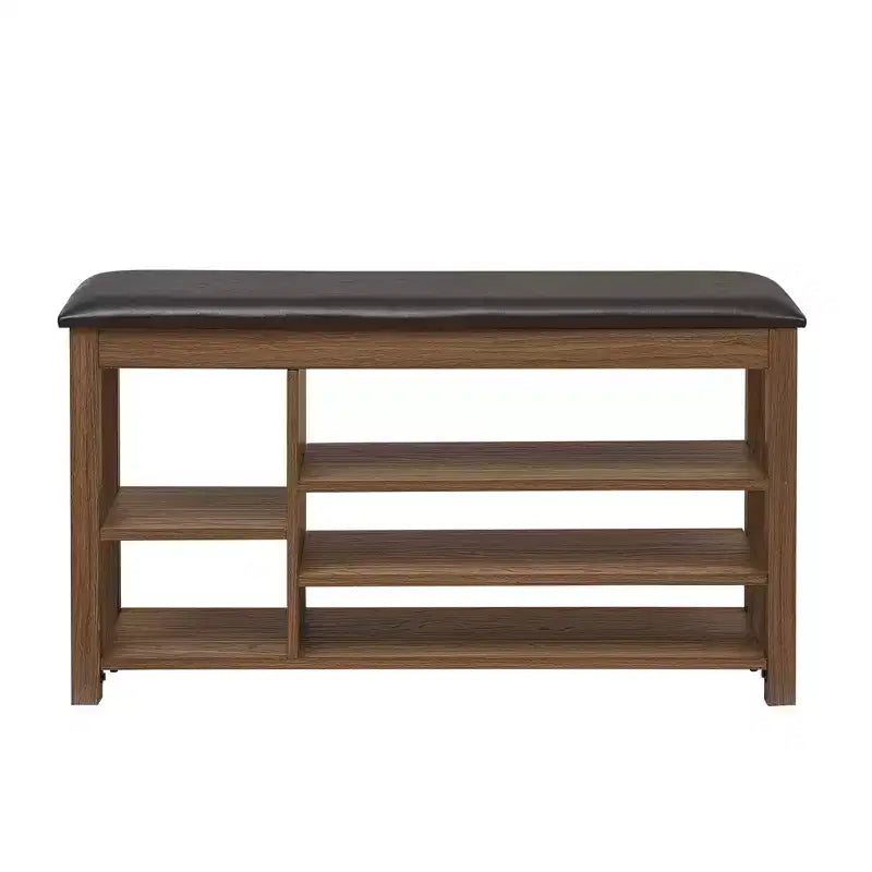 Banc à chaussures Homy Casa avec plateau relevable, étagères inférieures réglables et rangement dissimulé, marron