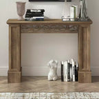 Galano Console Table with Decorative Cutout Design in Brown 46.5 W x 11.6 D x 45.9 H