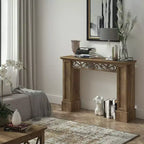 Console Galano avec motif découpé décoratif, marron 46,5 L x 11,6 P x 45,9 H