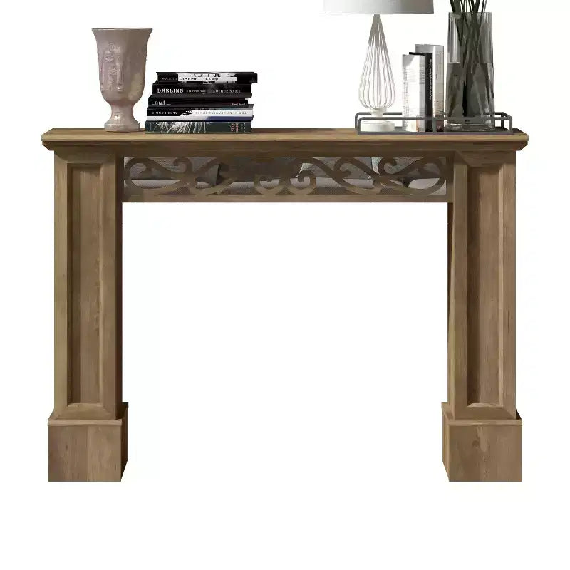 Console Galano avec motif découpé décoratif, marron 46,5 L x 11,6 P x 45,9 H