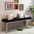 Royal Hampton Bench, Black Fabric & Gold