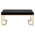 Banc Royal Hampton, Tissu Noir et Or