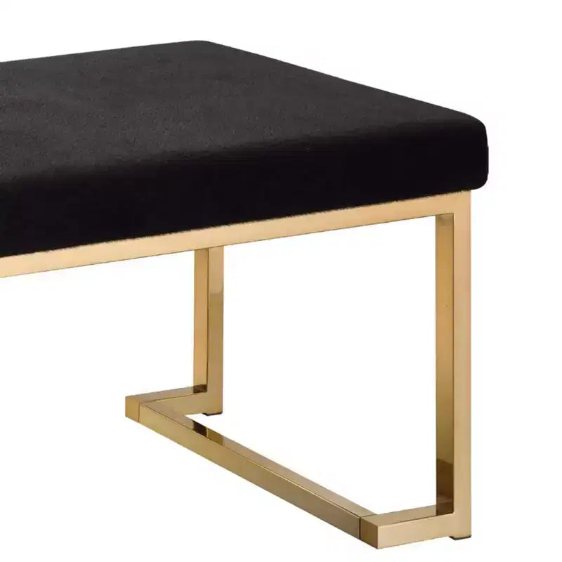 Banc Royal Hampton, Tissu Noir et Or