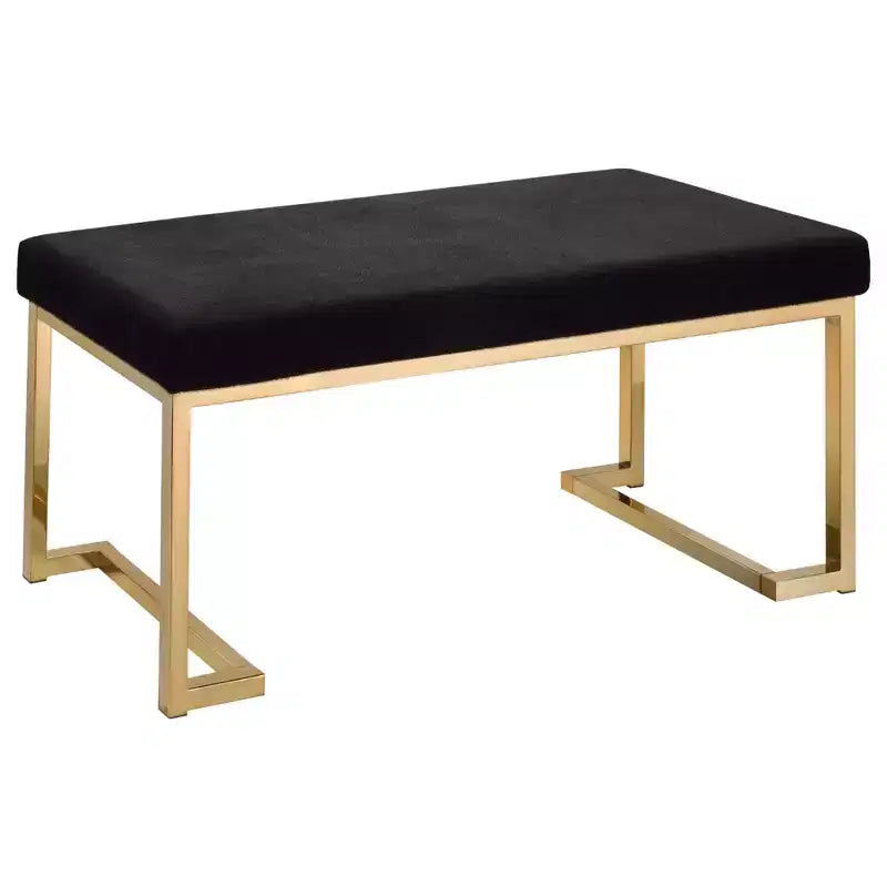 Banc Royal Hampton, Tissu Noir et Or