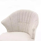 MAYEERTY White 360 Swivel Bar Stools (Set of 2) - Chenille Wingback & Solid Wood for Kitchen Island