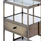 Tables gigognes Royal Hampton, verre transparent et laiton, lot de 2