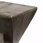 Royal Hampton 17 Inch Accent Table, Heavy-Duty Durability Cement, Weathered Oak Brown