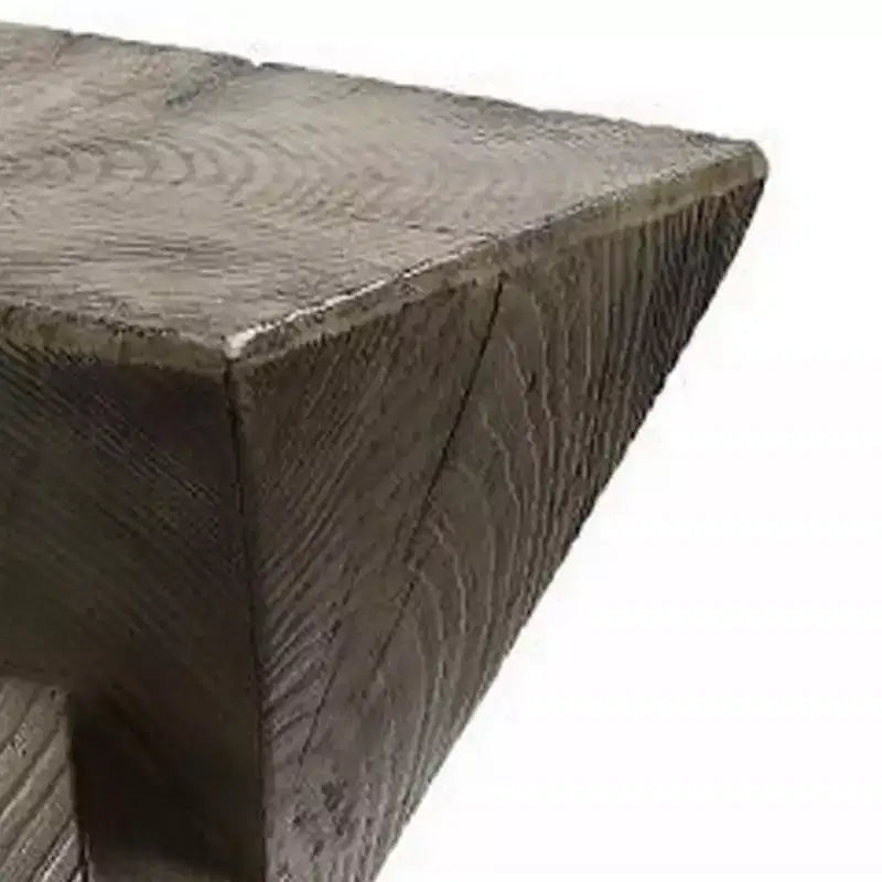 Royal Hampton 17 Inch Accent Table, Heavy-Duty Durability Cement, Weathered Oak Brown