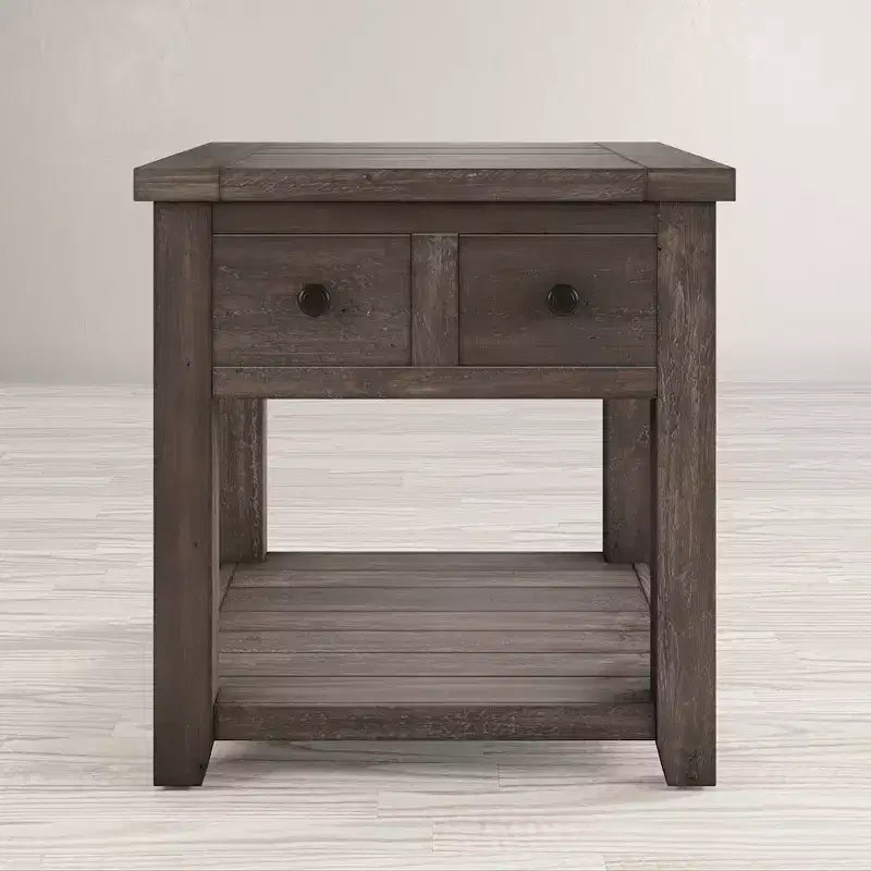 Table d'appoint rustique de style « ferme » en pin recyclé, Jofran, comté de Madison