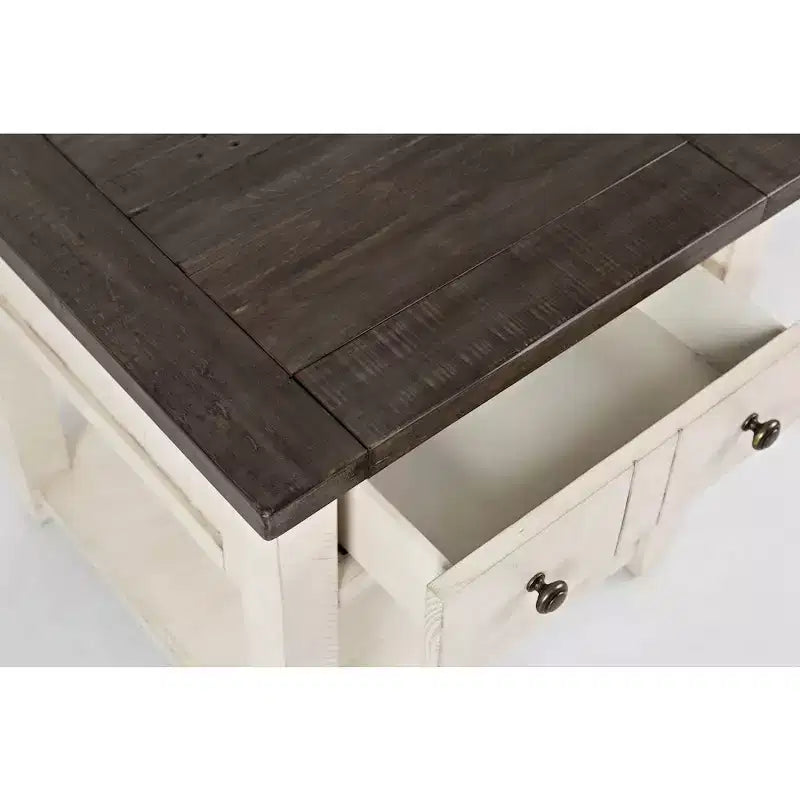 Table d'appoint rustique de style « ferme » en pin recyclé, Jofran, comté de Madison
