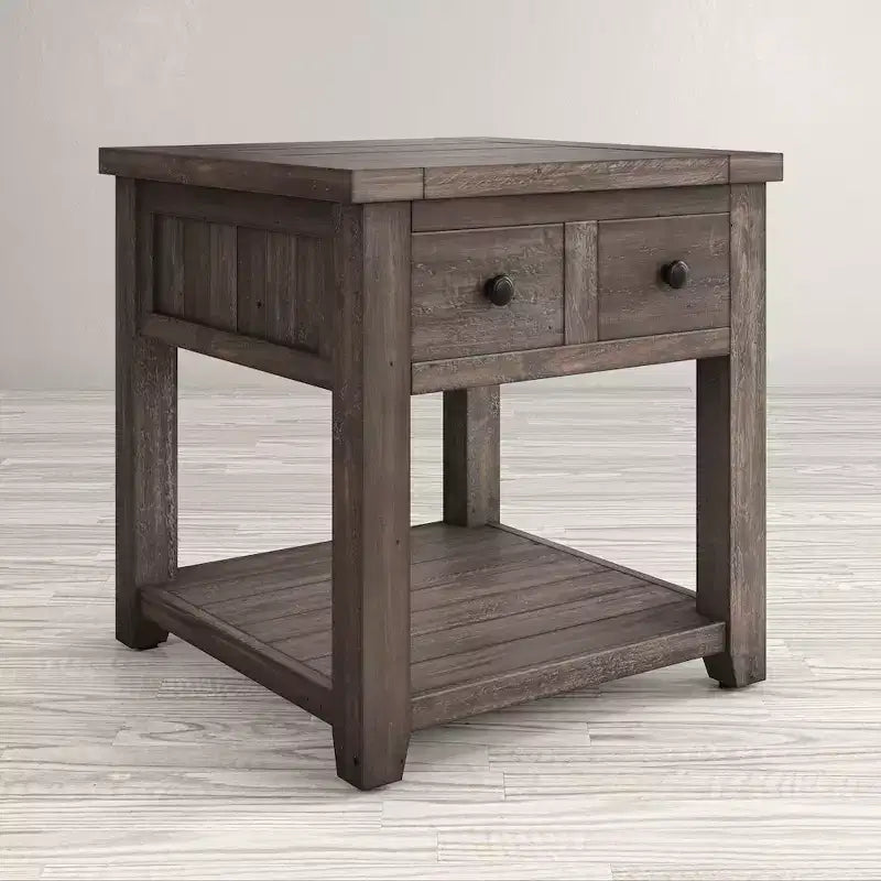 Table d'appoint rustique de style « ferme » en pin recyclé, Jofran, comté de Madison