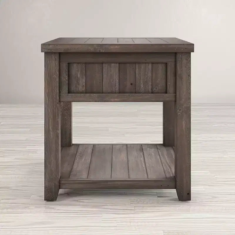 Table d'appoint rustique de style « ferme » en pin recyclé, Jofran, comté de Madison