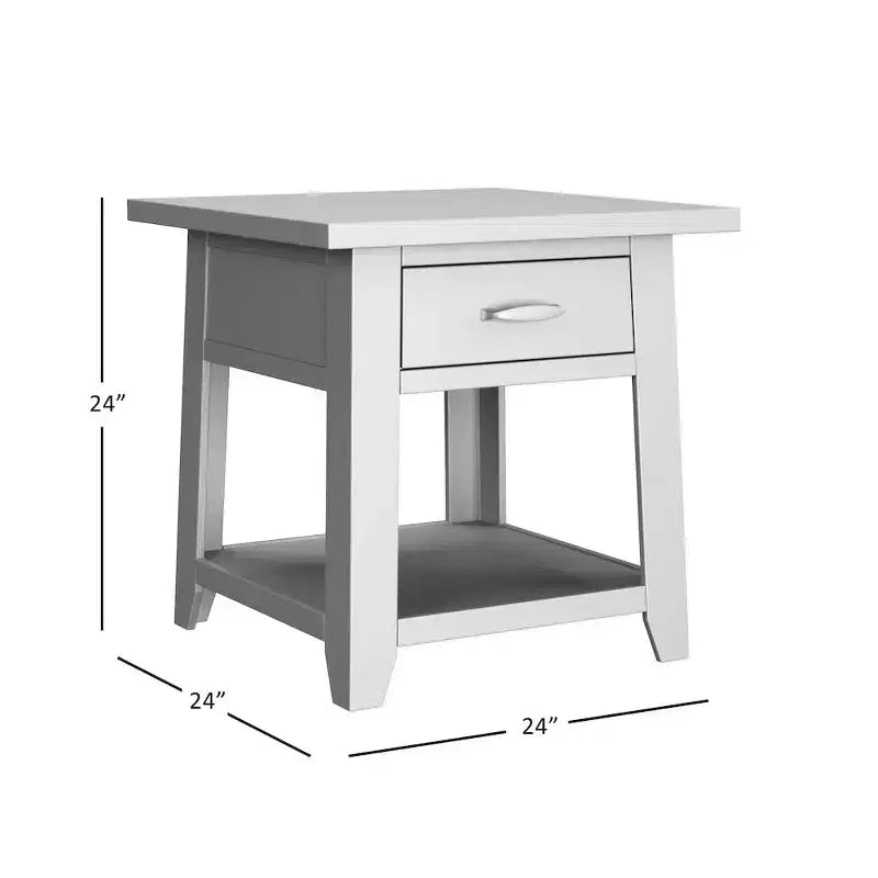 Jofran, Table d'appoint en bois massif de style rustique Telluride avec rangement