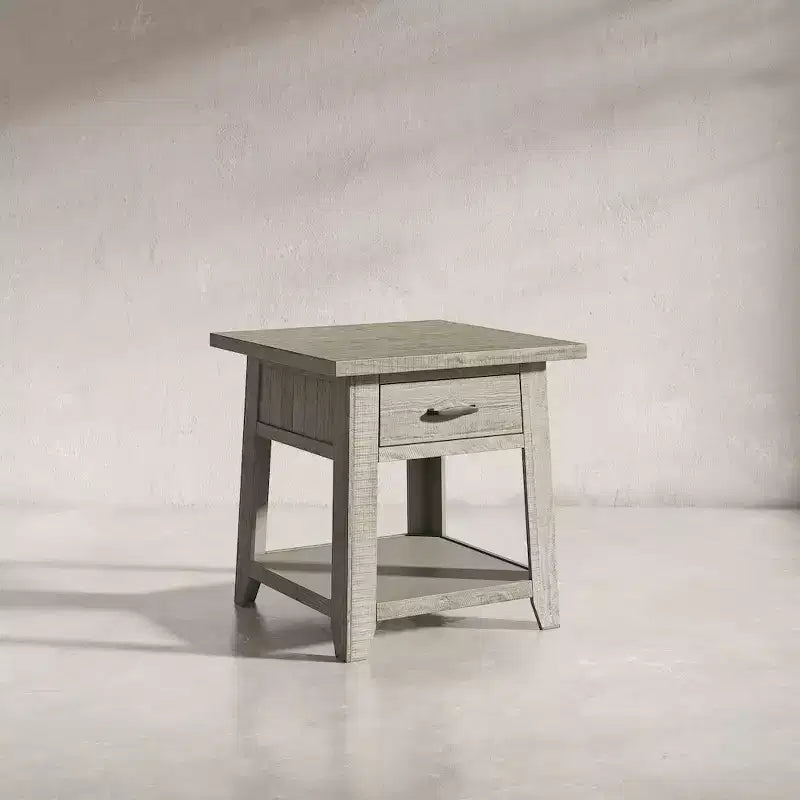 Jofran, Table d'appoint en bois massif de style rustique Telluride avec rangement