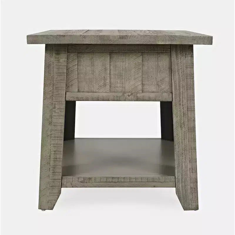 Jofran, Table d'appoint en bois massif de style rustique Telluride avec rangement