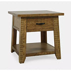 Jofran, Table d'appoint en bois massif de style rustique Telluride avec rangement