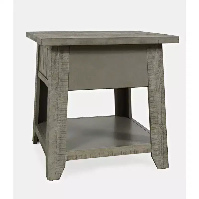 Jofran, Table d'appoint en bois massif de style rustique Telluride avec rangement