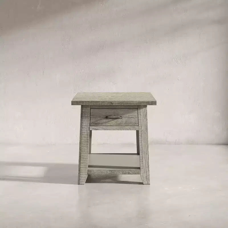 Jofran, Table d'appoint en bois massif de style rustique Telluride avec rangement