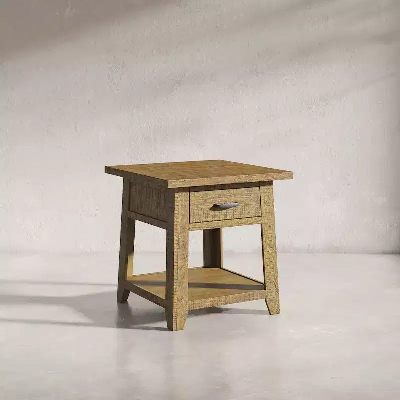 Jofran, Table d'appoint en bois massif de style rustique Telluride avec rangement