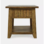 Jofran, Table d'appoint en bois massif de style rustique Telluride avec rangement