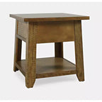 Jofran, Table d'appoint en bois massif de style rustique Telluride avec rangement