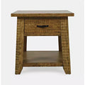 Jofran, Table d'appoint en bois massif de style rustique Telluride avec rangement