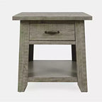 Jofran,Telluride Rustic Farmhouse Solid Wood End Table with Storage