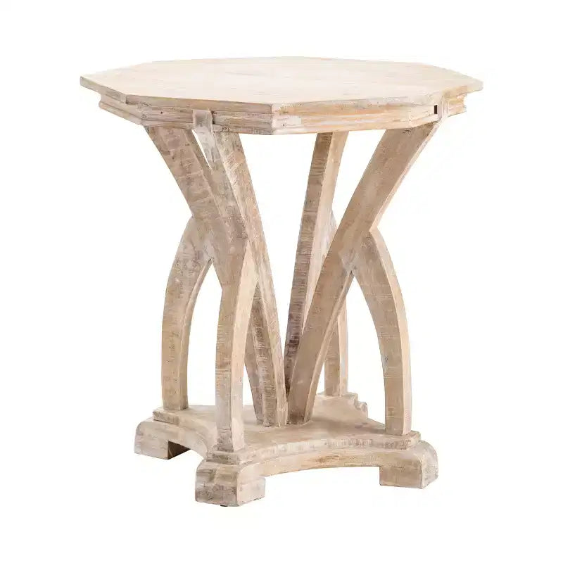 Crestview Collection Octagon Shaped Brown Solid Wood Accent_End Table