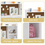 Kids Study Desk and Chair Set with Bookshelf & Storage Organizer