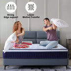 Matelas hybride Whisen 10 Twin, Matelas à mémoire de forme avec ressorts ensachés à fermeté moyenne