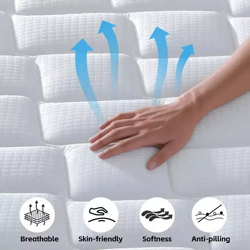 Matelas hybride Whisen 10 Twin, Matelas à mémoire de forme avec ressorts ensachés à fermeté moyenne