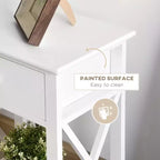 Side Table, Farmhouse End Table with Storage Drawer, Open Shelf and X-Frame, Bedside Table for Living Room
