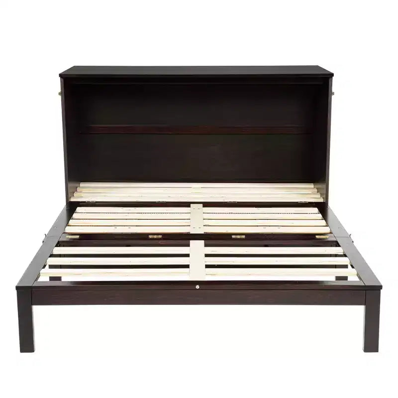 Lit escamotable grand lit Luxystar avec grand tiroir, station d'alimentation et panneau en rotin pour salon et petits appartements