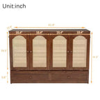 Lit escamotable grand lit Luxystar avec grand tiroir, station d'alimentation et panneau en rotin pour salon et petits appartements