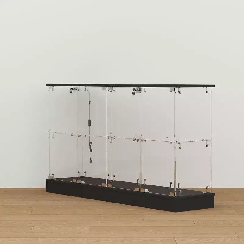 Vitrine en verre Famapy avec lumières LED et portes verrouillables - Bibliothèque vitrine avec lumière
