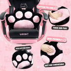 Chaise de jeu pivotante Okak Modern Cute Cat avec coussin lombaire patte, chaise d'ordinateur ergonomique haute pour adultes