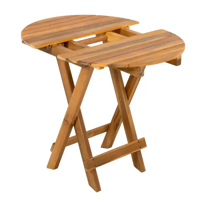 MAYEERTY 1 Table d'appoint pliante en bois pour l'extérieur, Table d'appoint à longueur réglable pour patio, petit espace, intérieur/extérieur