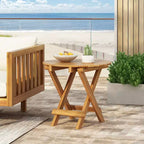 MAYEERTY 1 Table d'appoint pliante en bois pour l'extérieur, Table d'appoint à longueur réglable pour patio, petit espace, intérieur/extérieur