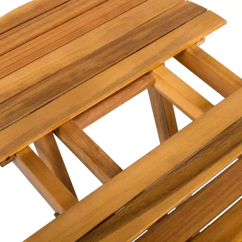 MAYEERTY 1 Table d'appoint pliante en bois pour l'extérieur, Table d'appoint à longueur réglable pour patio, petit espace, intérieur/extérieur