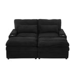 EHMKNP Canapé d'angle moderne 70.9 avec rangement, poufs, 4 ports et 2 porte-gobelets